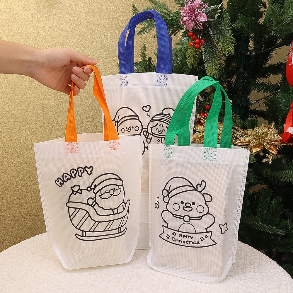 Túi Đựng Quà Giáng Sinh / Túi tote Trang Trí Hoạt Hình graffiti diy Dễ Thương Cho Trẻ Em