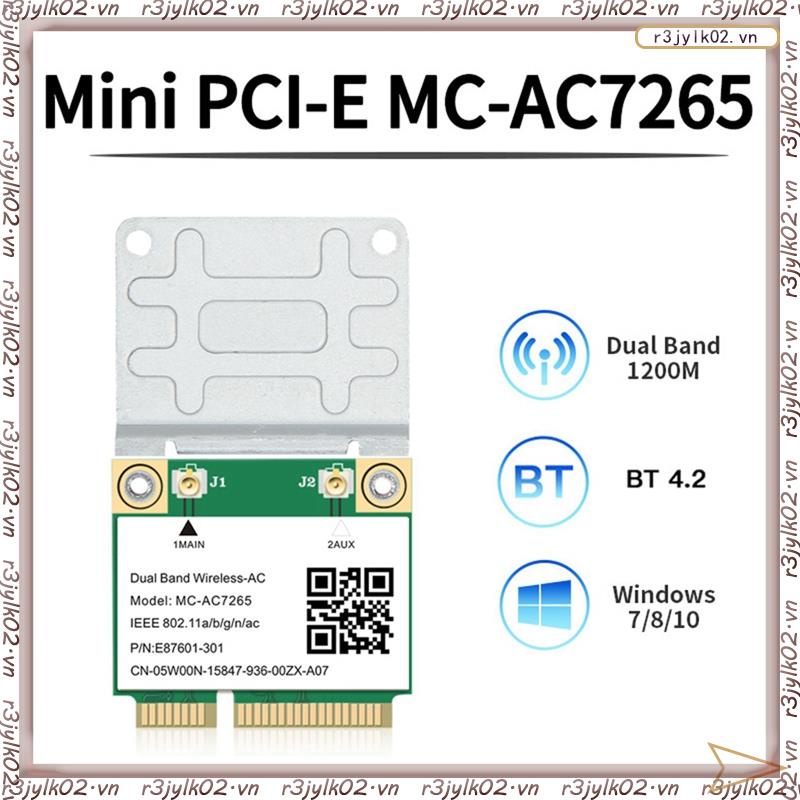 Linh Kiện Điện Tử r3jylk02.Vnr3Jylk02.vn #1200Mbps Thẻ wifi Băng Tần Kép mini mc-ac7265 2.4g 5ghz Cho laptop