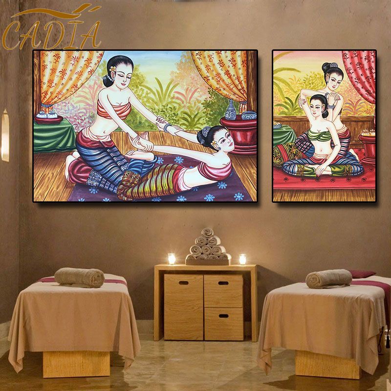 Hàng Mới Về Mới Tranh Sơn Dầu Treo Tường Trang Trí Phòng Khách Phong Cách Thái Lan