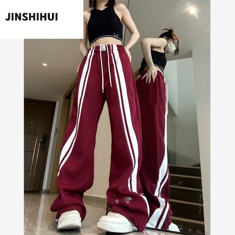 JINSHIHUI  quần ống rộng hot trend quần ống rộng cạp thấp y2k 2023 NEW Hàn Quốc Phong cách Comfortable Thoải mái A23L0GN 36Z230909