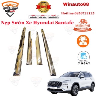 Nẹp sườn xe hyundai santafe 2019- 2020- 2021- 2022, mạ crom cao cấp