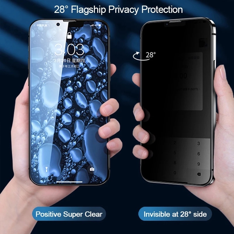Set 2 Kính Cường Lực Bảo Vệ Màn Hình Điện Thoại Chống Nhìn Trộm Cho iphone 14 15 plus 13 12 11 15 pro max