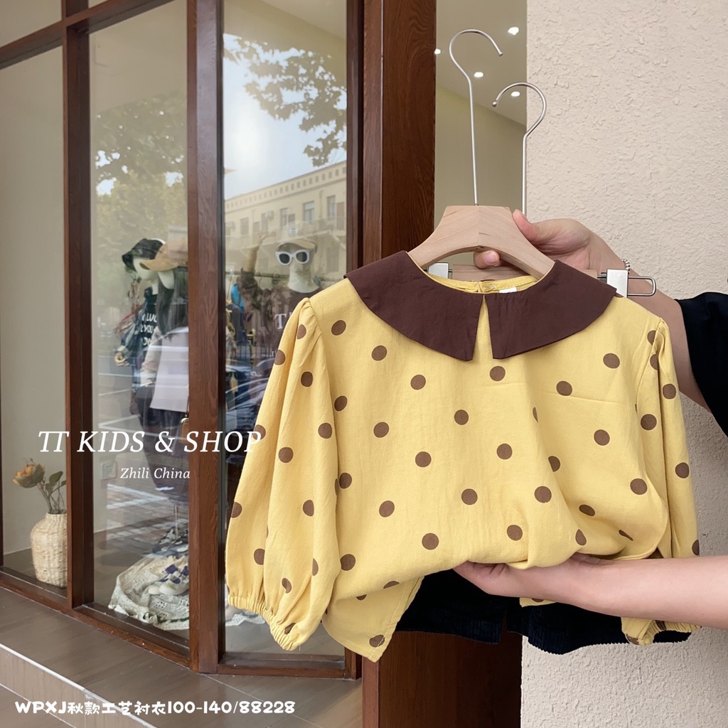 Áo sơ mi kiểu dáng hàn xẻng cho bé gái