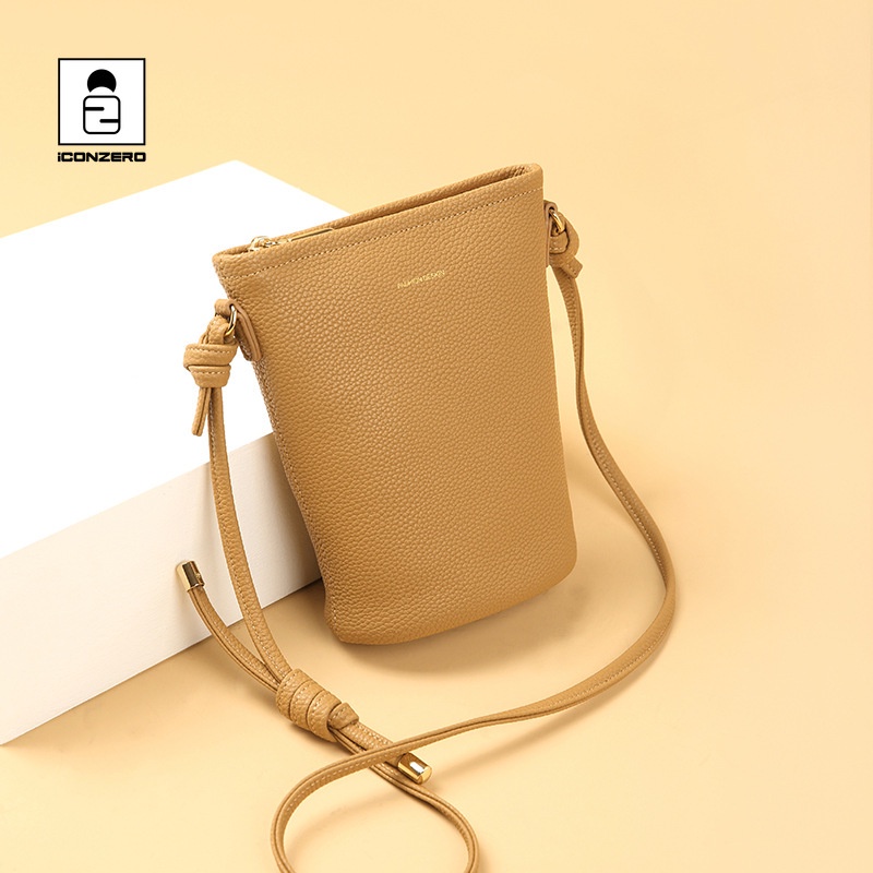 Biểu Tượng Zero Túi Đeo Chéo Một Bên Vai Bằng Da Thật Màu Trơn Thời Trang Đơn Giản Dành Cho Bạn Nữ @