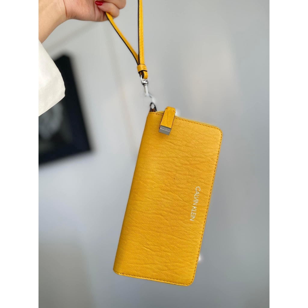 Ví chính hãng nữ Calvin Klein Da mềm cầm đã tay-SIZE 20x10 Chính Hãng