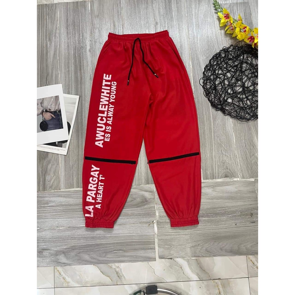 Quần jogger chất xi gió tập gym yoga zumba nhảy hiphop nhảy aerobic nhảy dân vũ đồng phục nhóm