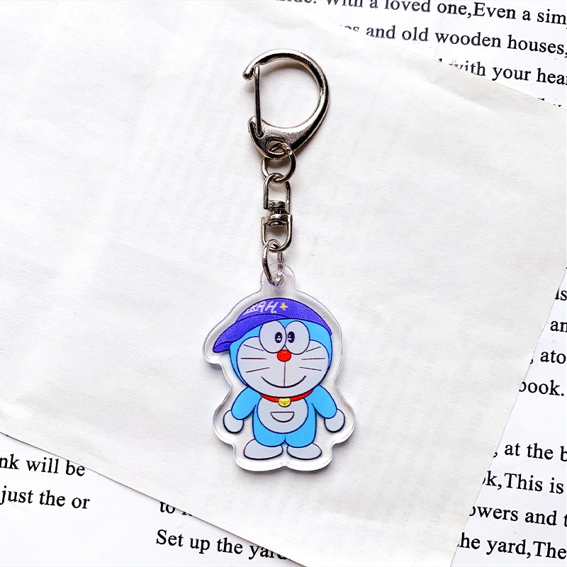 Phim hoạt hình anime acrylic móc khóa Doremon túi mặt dây chuyền Xiaohongshu cặp đôi nổi tiếng internet mặt dây chuyền