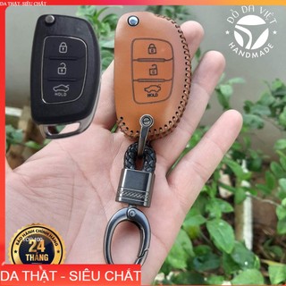 Bao da chìa khoá HYUNDAI I10 bản thiếu, accent đời cũ, solati, Chìa gập bảo hành 2 năm