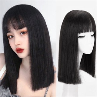 Bộ Tóc Giả Dài Trung Bình / Mái Ngang / Mái Bằng Lụa Chịu Nhiệt Cao Thời Trang Cho Nữ