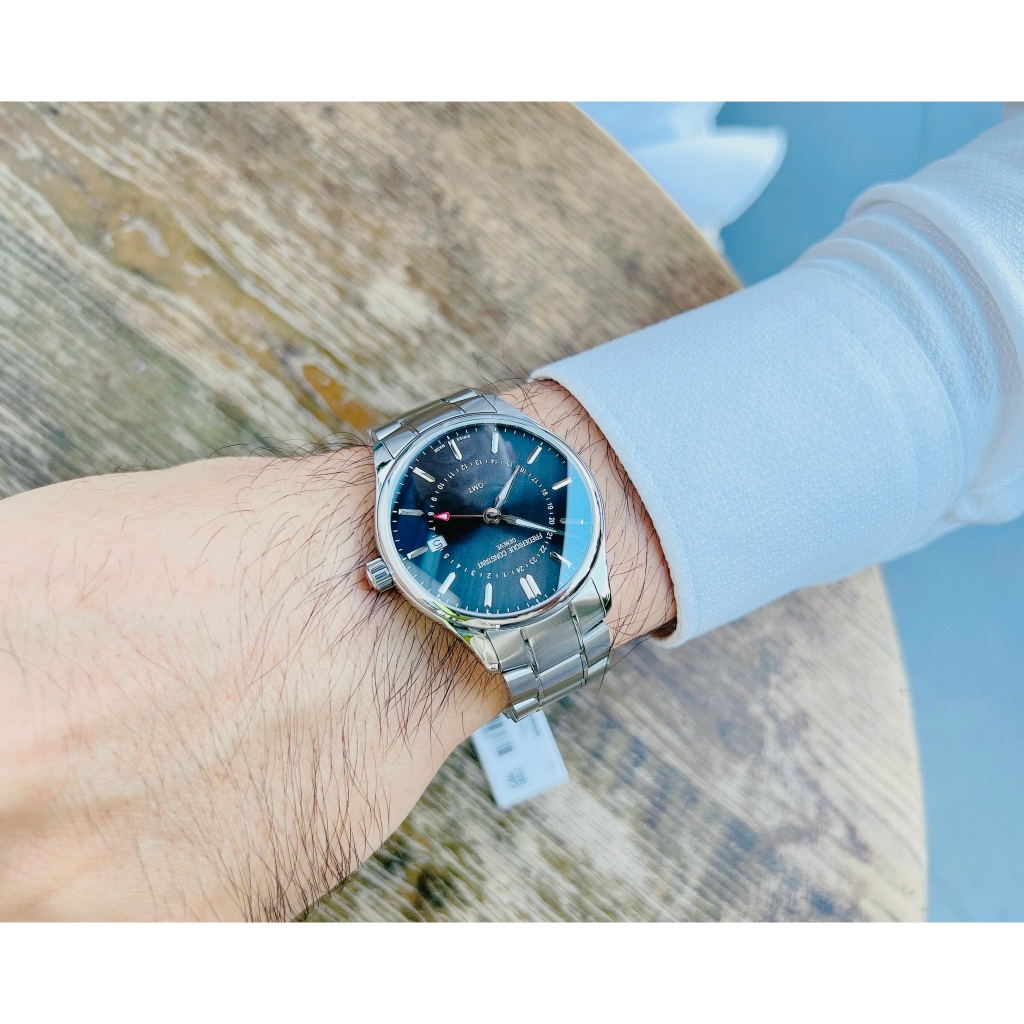 Đồng hồ chính hãng nam Frederique Constant Classic Quartz GMT 40mm FC-252DGS5B6B - Kính Sapphire Chính Hãng