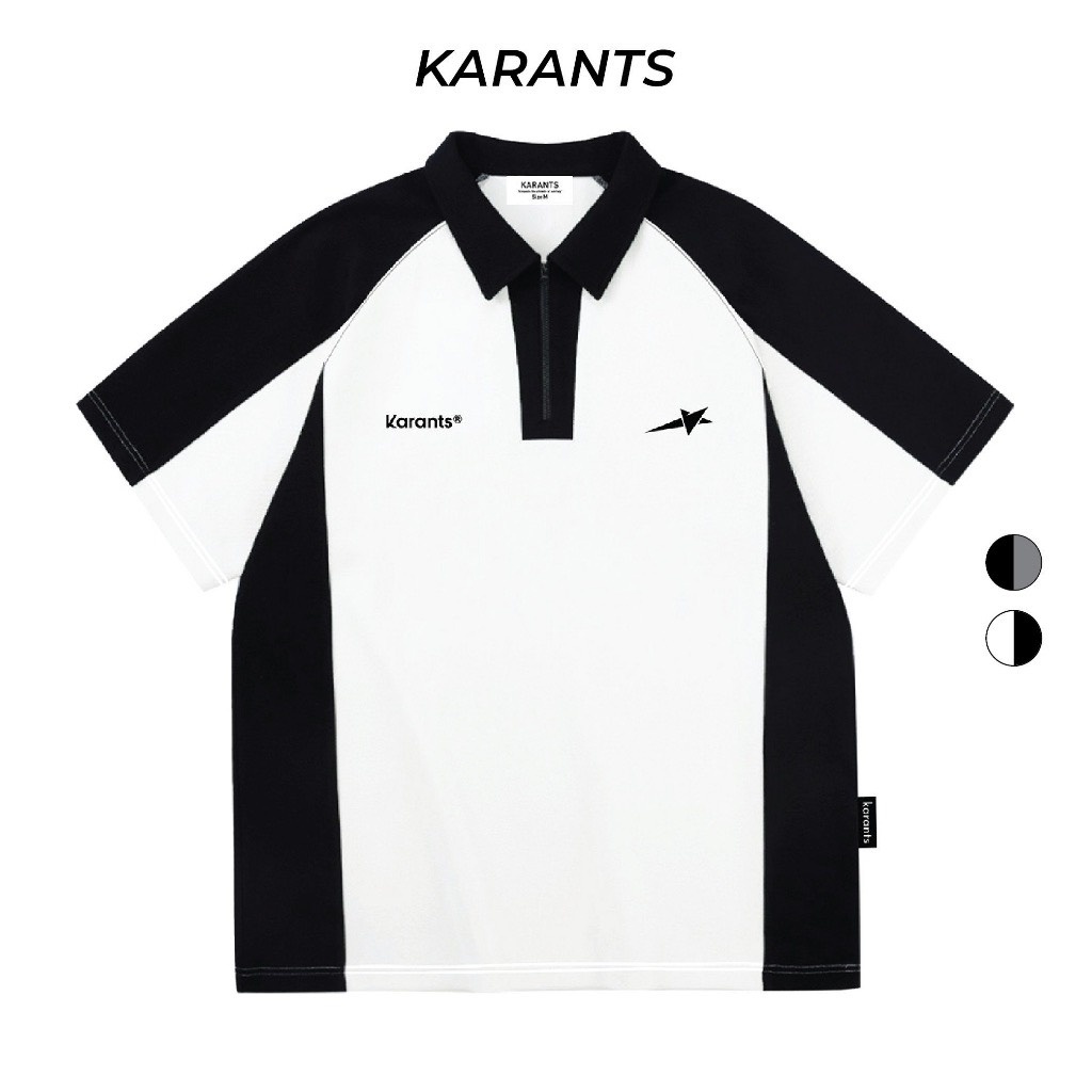 Áo Polo Phối Khoá Kéo SuperStar Karants Local Brand Polo Unisex Nam Nữ Oversize - KR52-ANO2023