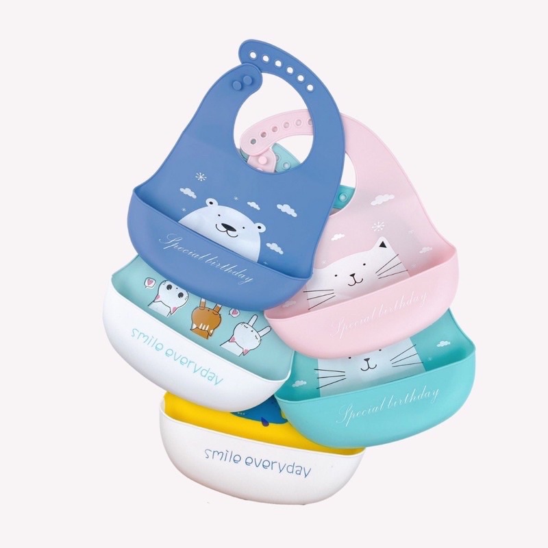 PVN61342 Yếm Máng Ăn Dặm Silicon Siêu Mềm Cho Bé T2