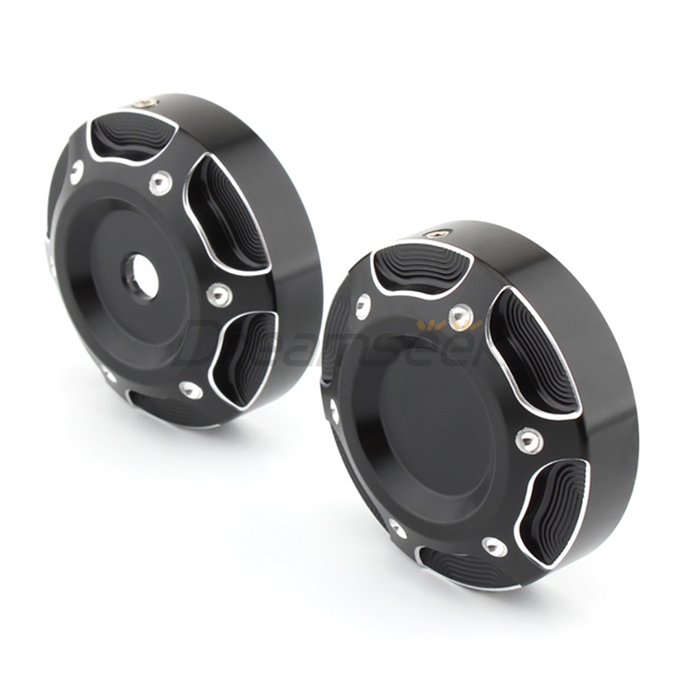 Cặp Nắp Đậy Phuộc Trước Bằng Nhôm cnc Màu Đen Cho Mô Tô harley-davidson x350 2023 +