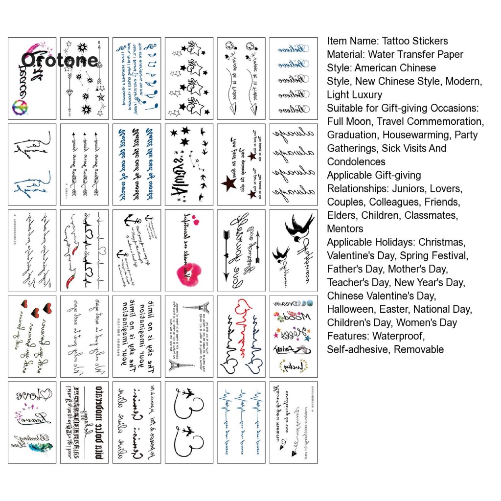 Bộ 30 Hình Xăm Dán Tạm Thời Hình Bướm Nhiều Màu Sắc Chống Nước Có Thể Tháo Gỡ