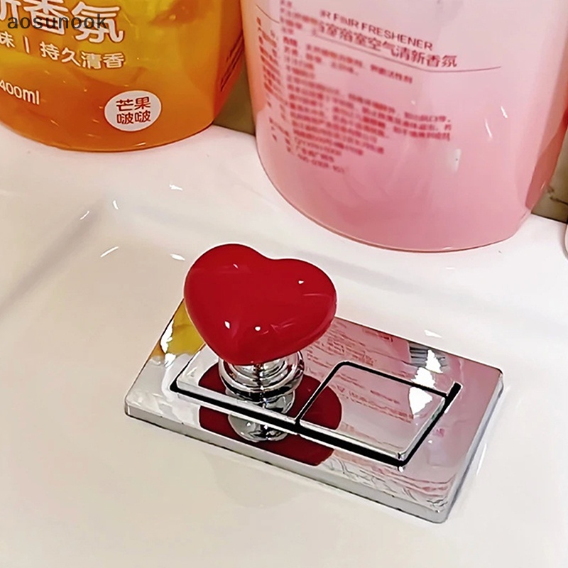 Aosunook Nút Nhấn toilet Hình Trái Tim Công Tắc Nhấn Tay Dùng Trong Phòng Tắm / Muối