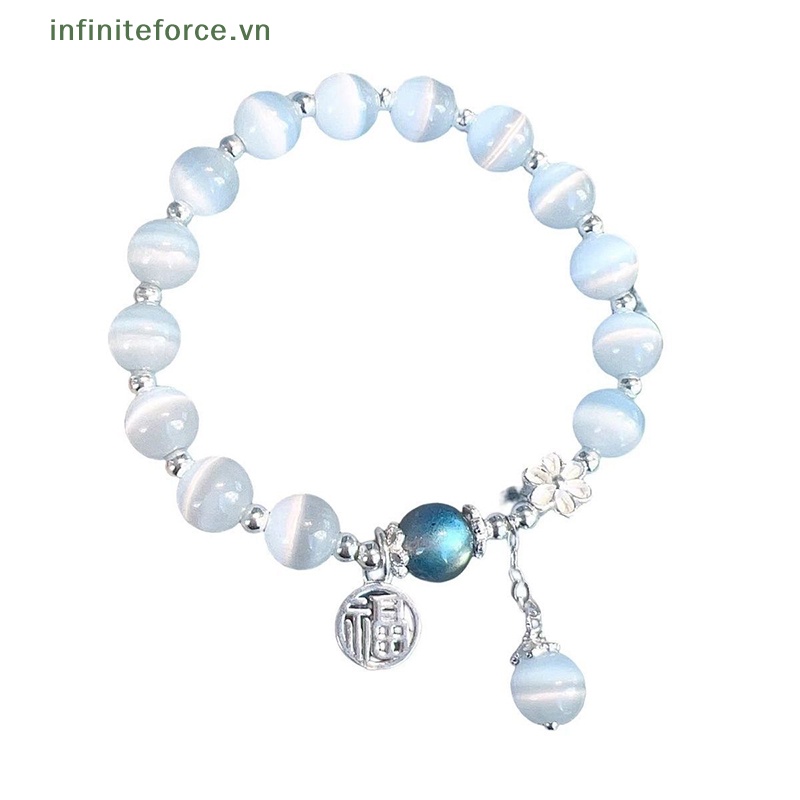 Vòng Tay Chuỗi Hạt Đá opal Nhân Tạo Co Giãn Thời Trang Cho Nữ