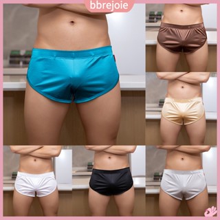 {bbrejoie} Quần Lót Ngủ Ngắn Boxer Vải satin Gợi Cảm Cho Nam