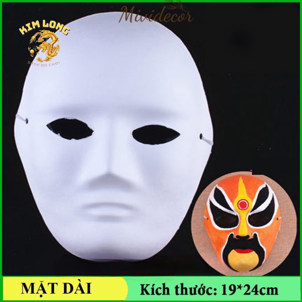 1 cái Mặt nạ giấy bồi trắng loại đẹp Kèm dây đeo chưa trang trí phụ kiện trang trí Halloween vẽ thủ công mỹ nghệ