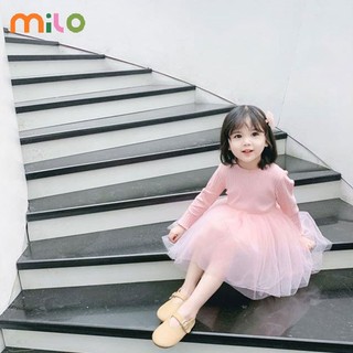 Đầm công chúa phối lưới xinh xắn cho bé gái