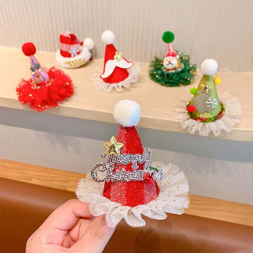 Jestine Kẹp Tóc Hình Tuần Lộc / Ông Già Noel / Ngôi Sao / Cây Thông Giáng Sinh Hàn Quốc Sáng Tạo Cho Nữ / Trẻ Em