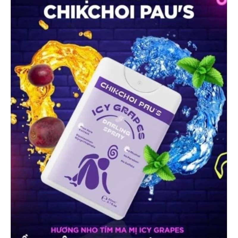 Nước Hoa Vùng Kín Chikchoi Pau's , Xịt Thơm Vùng Kín Chikchoi Pau Giúp Cô Bé luôn Thơm Mát.