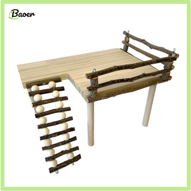 Kệ Gỗ Tự Nhiên 100% Chính Hãng Cho Chuột hamster / Gấu / Lồng Leo Trèo