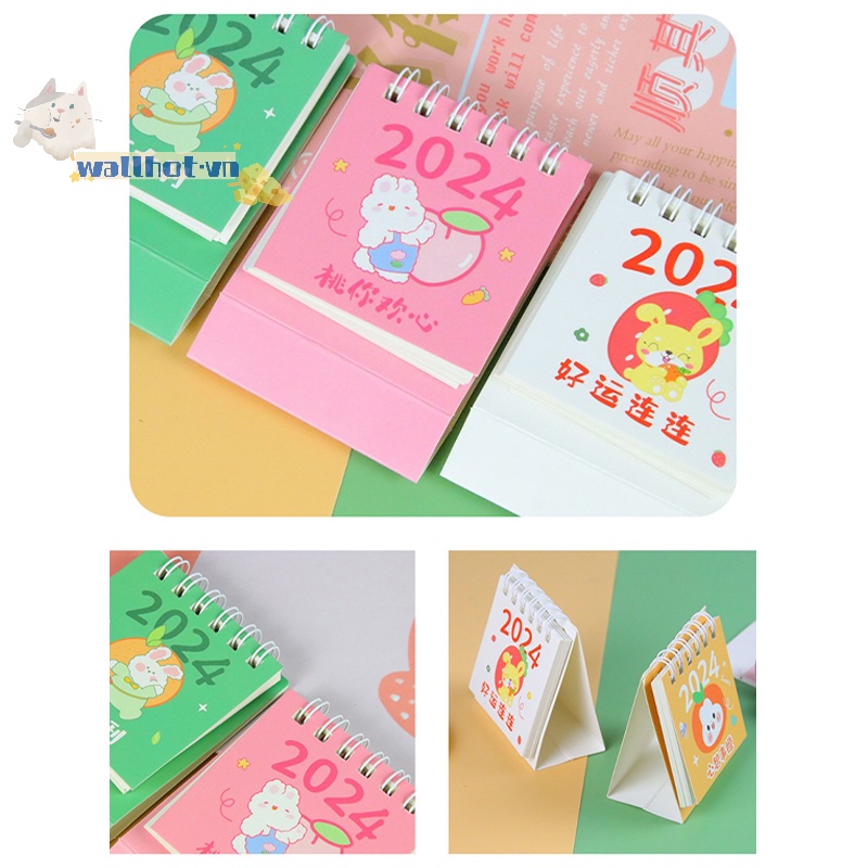 Lịch Năm 2024 mini Để Bàn Họa Tiết Hoạt Hình Dễ Thương
