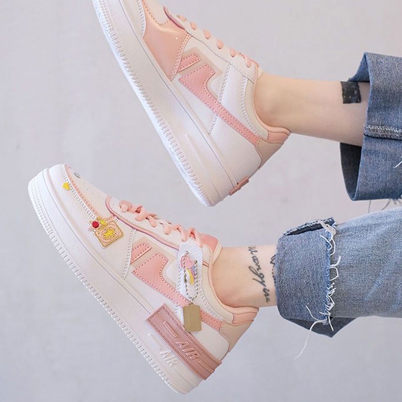 Bonnie cathy Giày Thể Thao Màu Trắng macaron Nhẹ Thoáng Khí Thời Trang Hàn Quốc Cho Nữ