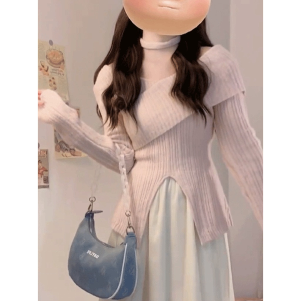 Áo Sweater Trễ Vai Tay Dài Thời Trang Mùa Thu Cho Phái Nữ