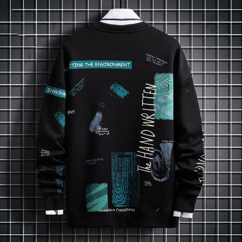 Áo Nỉ Dài Tay Cổ Tròn Phong Cách Hàn Quốc Thời Trang Mùa Thu Mới Cho Nam