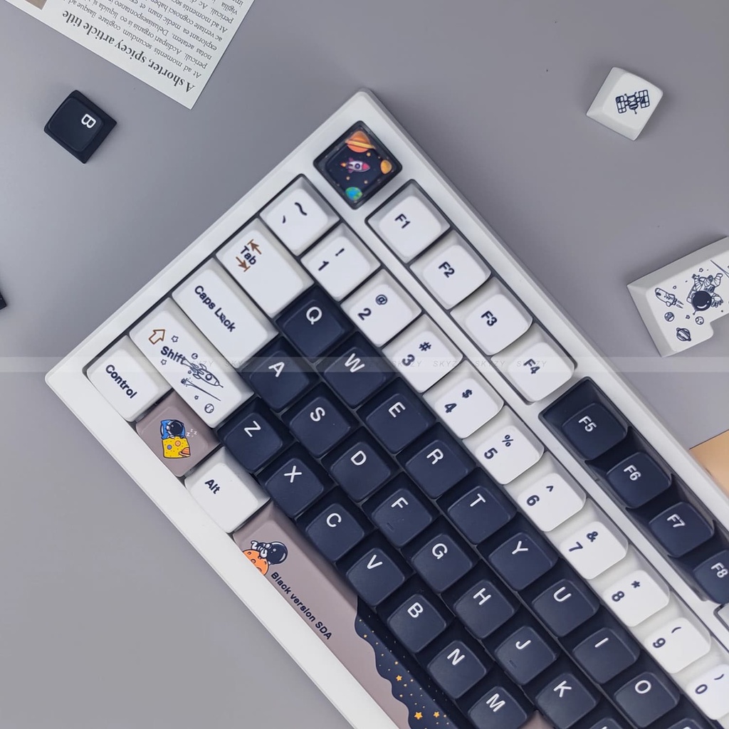 Astronaut Keycaps SDA Profile phi hành gia Hoạt hình PBT DYE SUB Bàn Phím Cơ Keycap