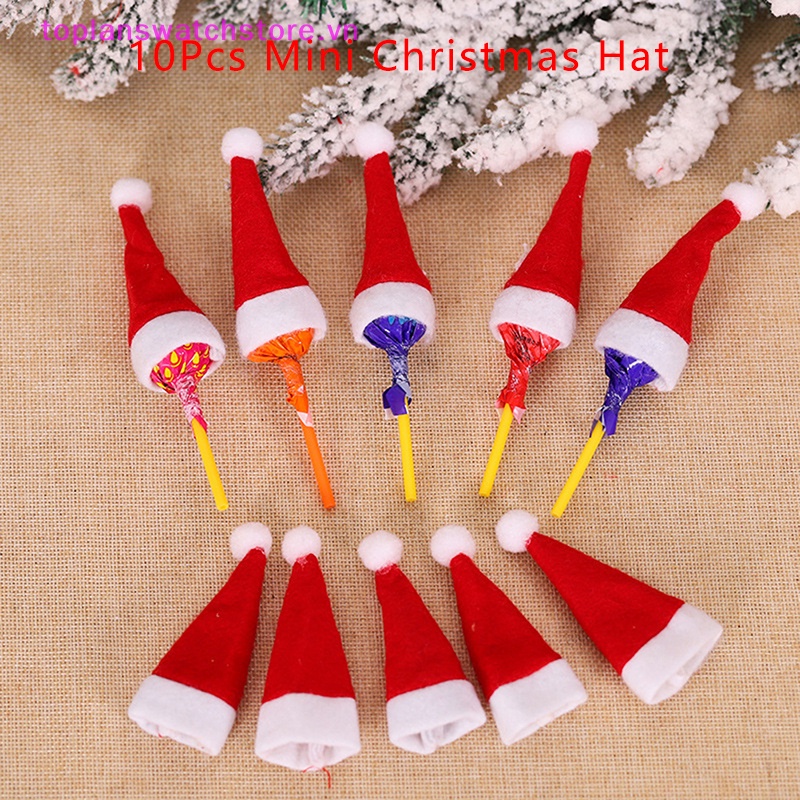 Set 10 Mũ Ông Già Noel mini Trang Trí Nhà Búp Bê vn