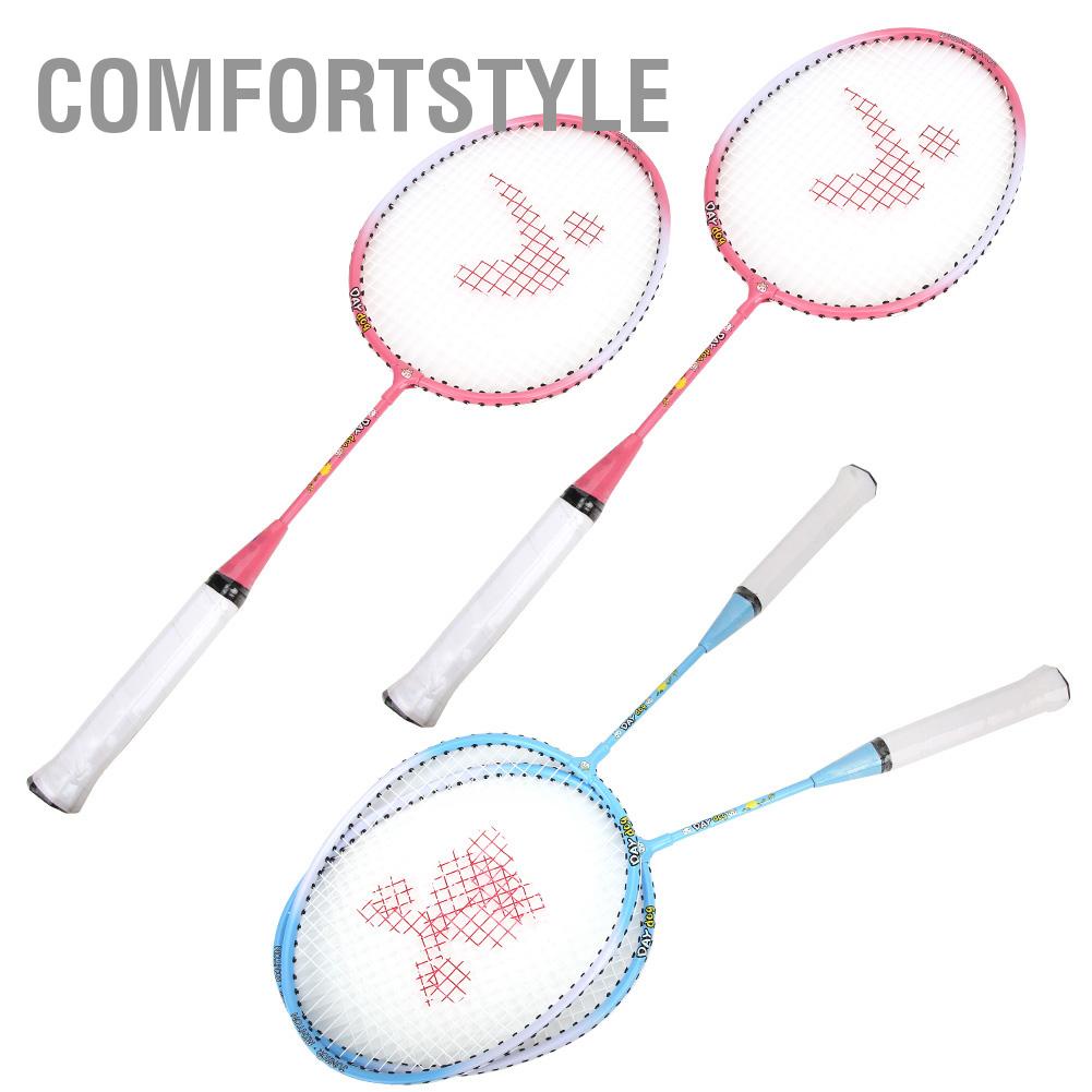 Comfortstyle MỘT Cặp Hợp Kim Nhôm Hoạt Hình Trẻ Em Vợt Cầu Lông Thể Thao Ngoài Trời Đồ Chơi Giải Trí