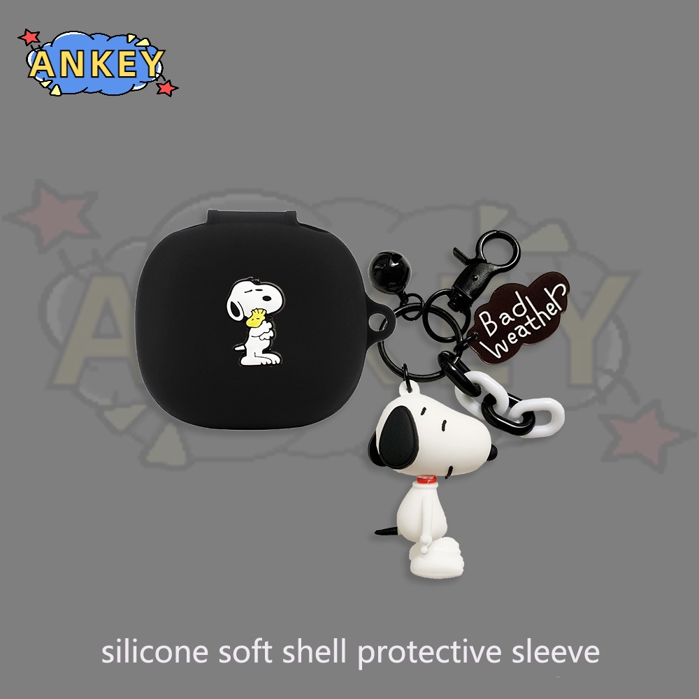 For Samsung Galaxy Buds FE / Buds 2 Pro / Buds Live Case Dog Lovely Earphone Silicone Earbuds Soft Protective Headphone Cover Headset Skin with Pendant