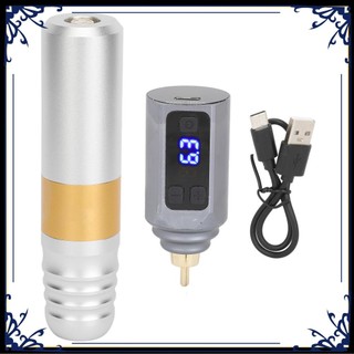Sweetbunny vàng bạc xoay bút xăm máy bộ kỹ thuật số 1500mah giao diện rca màu xanh nguồn điện