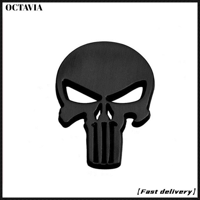 At Nhãn Dán Kim Loại Hình Đầu Lâu Trừu Tượng 3d Trang Trí Xe Hơi / Xe Tải / Mô Tô