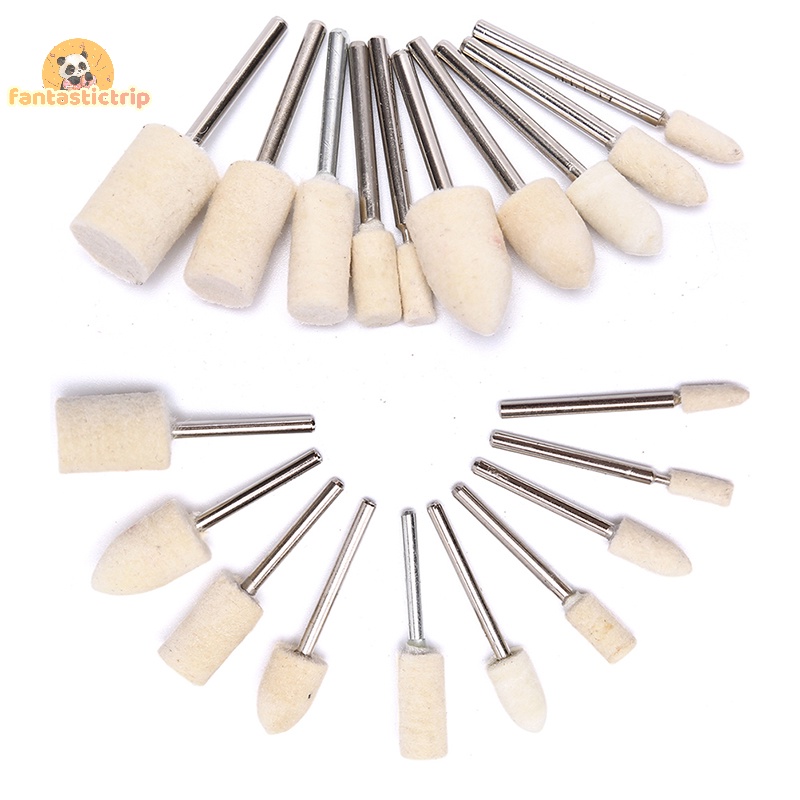 Set 10 Đầu Mài Đánh Bóng Bằng Len Nỉ Cho Máy Khoan Tiện Dụng Mới