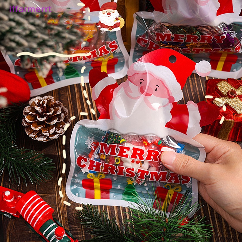 Set 5 Túi Nhựa Đựng Bánh Kẹo Tự Dính Trang Trí Giáng Sinh