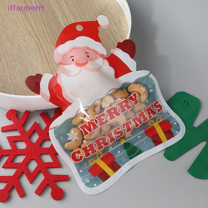 Set 5 Túi Nhựa Đựng Bánh Kẹo Tự Dính Trang Trí Giáng Sinh