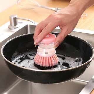 🍉Cọ rửa chén bát có ngăn đựng nước rửa chén tiện dụng DUASHOP.