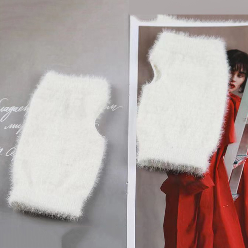 Găng Tay Hở Ngón Giữ Ấm Mùa Đông Màu Trơn Thời Trang Dành Cho Nữ