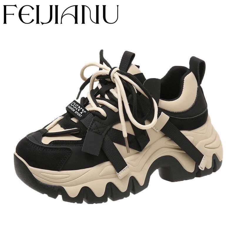 FEIJIANU  giày thể thao nữ giày sneaker nữ đáy dày  Đa màu sắc Đường may tỉ mỉ Êm ái Đế êm FYD23A0OEN 43Z231026