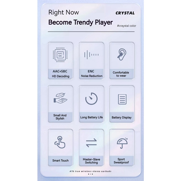 Trong Suốt Tai Nghe Nhét Tai bluetooth Không Gây Tiếng Ồn Có Màn Hình led Kèm Pin 20h