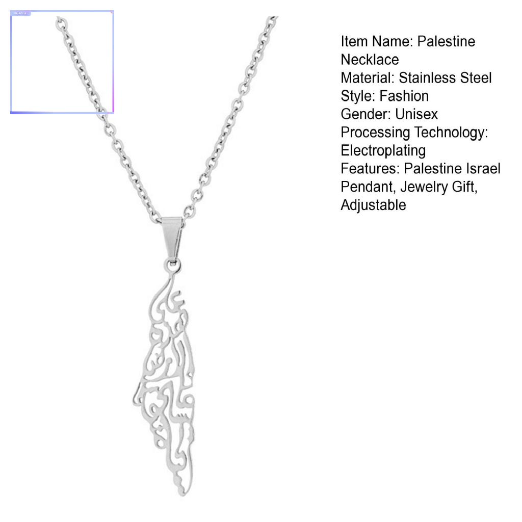 Dây Đai sujianxia sujianxia| Vòng cổ Mặt Hình Bản Đồ palestine Bằng Thép Không Gỉ Phong Cách Đồng Quê Cho Nam Và Nữ perfec