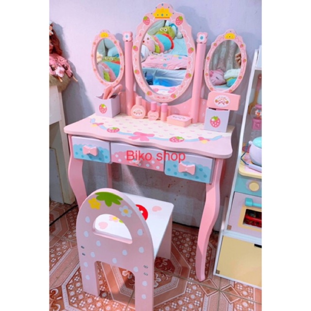 Đồ chơi bàn trang điểm bằng gỗ cỡ lớn cho bé nhiều mẫu - Biko Shop