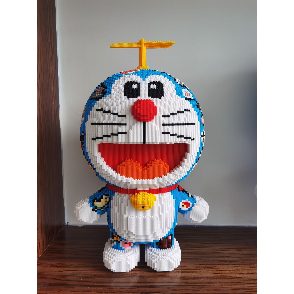 Lắp ghép lego doraemon họa tiết 55cm 68cm 93cm xăm trổ, đồ chơi lắp ráp mon mèo máy xăm mình