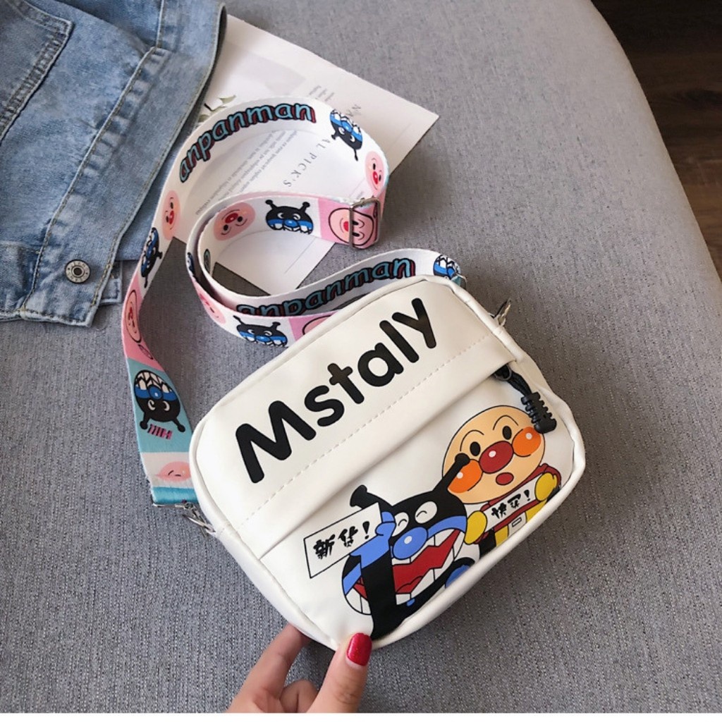 Túi đeo chéo Kiểu dáng có sẵn Hoạt hình Graffiti dễ thương Túi vuông nhỏ ngộ nghĩnh Túi đeo chéo một vai Giao hàng nhanh tận nơi