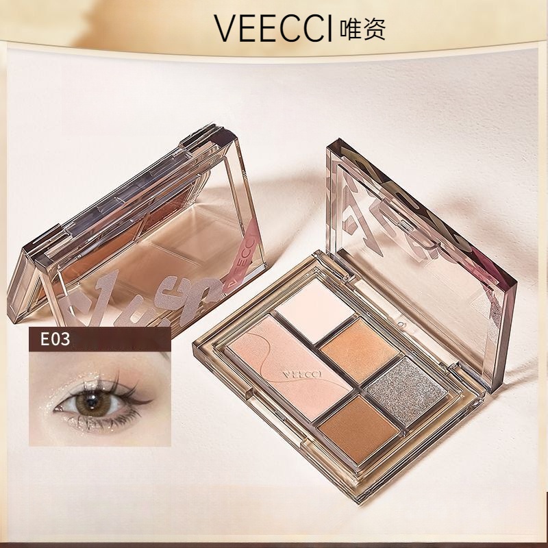 VEECCI Bảng phấn mắt dạng lì dễ thoa và không lem
