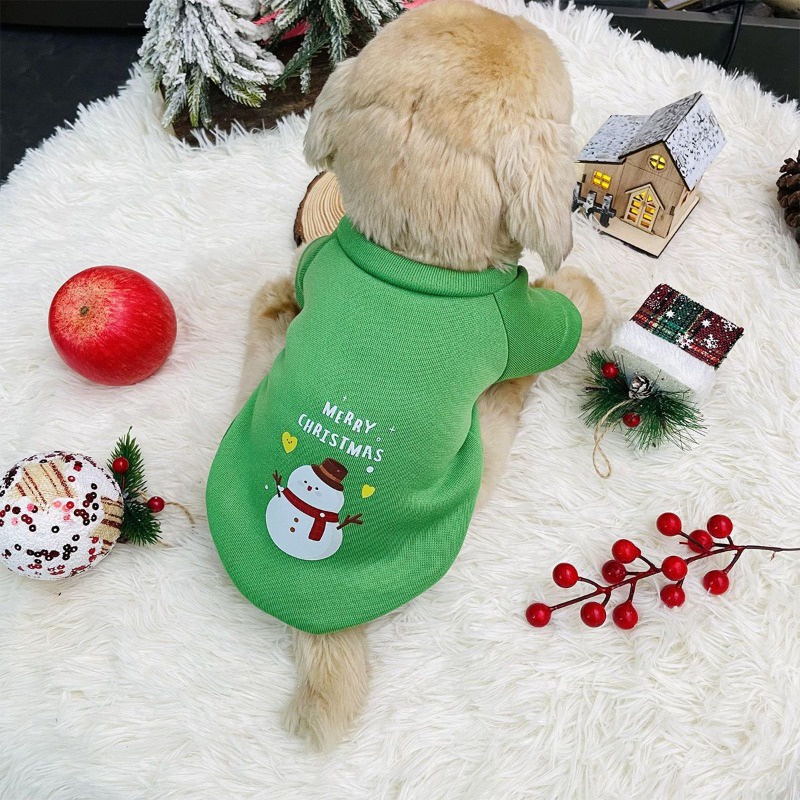 Áo Len Lông Cừu Giữ Ấm Mùa Thu Đông Phong Cách Giáng Sinh Dành Cho Thú Cưng