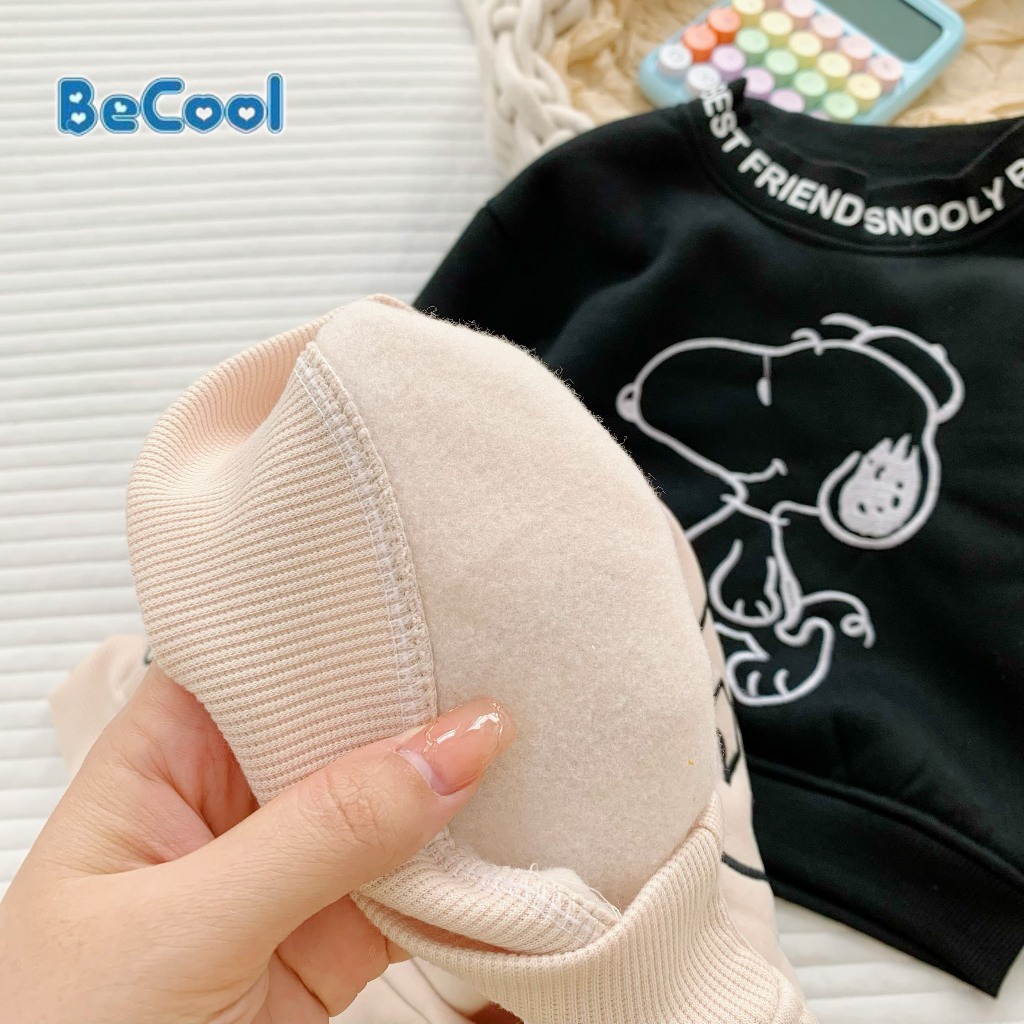 Bộ Nỉ Bông Thêu Hình Chó , Bộ Nỉ Bông Thêu Hình Chú Chó Ngộ Nghĩnh Cho Bé Từ 8-27kg BAOBAOKIDS